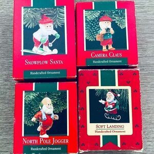 Hallmark Vintage Santa Christmas Ornaments Bundle Lot 1988 1989